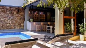 Best beach resorts in Sri Lanka poolside bar at Hiriketiya Beach Resort