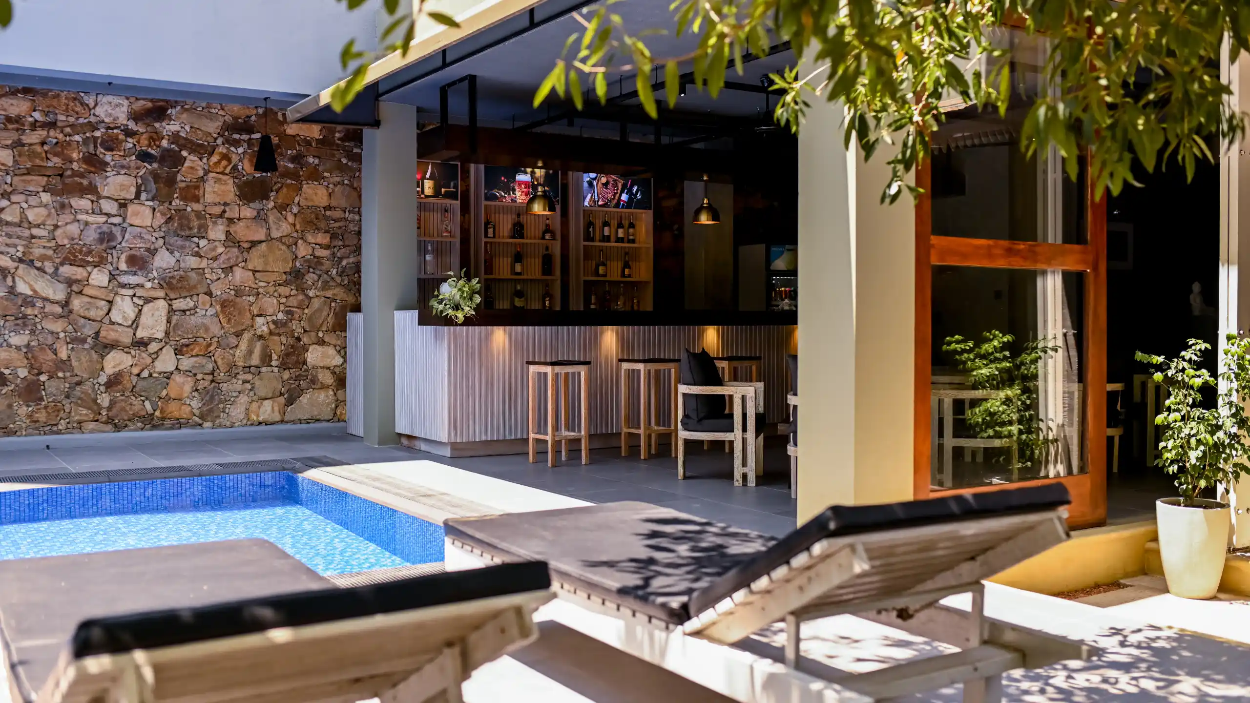 Best beach resorts in Sri Lanka poolside bar at Hiriketiya Beach Resort