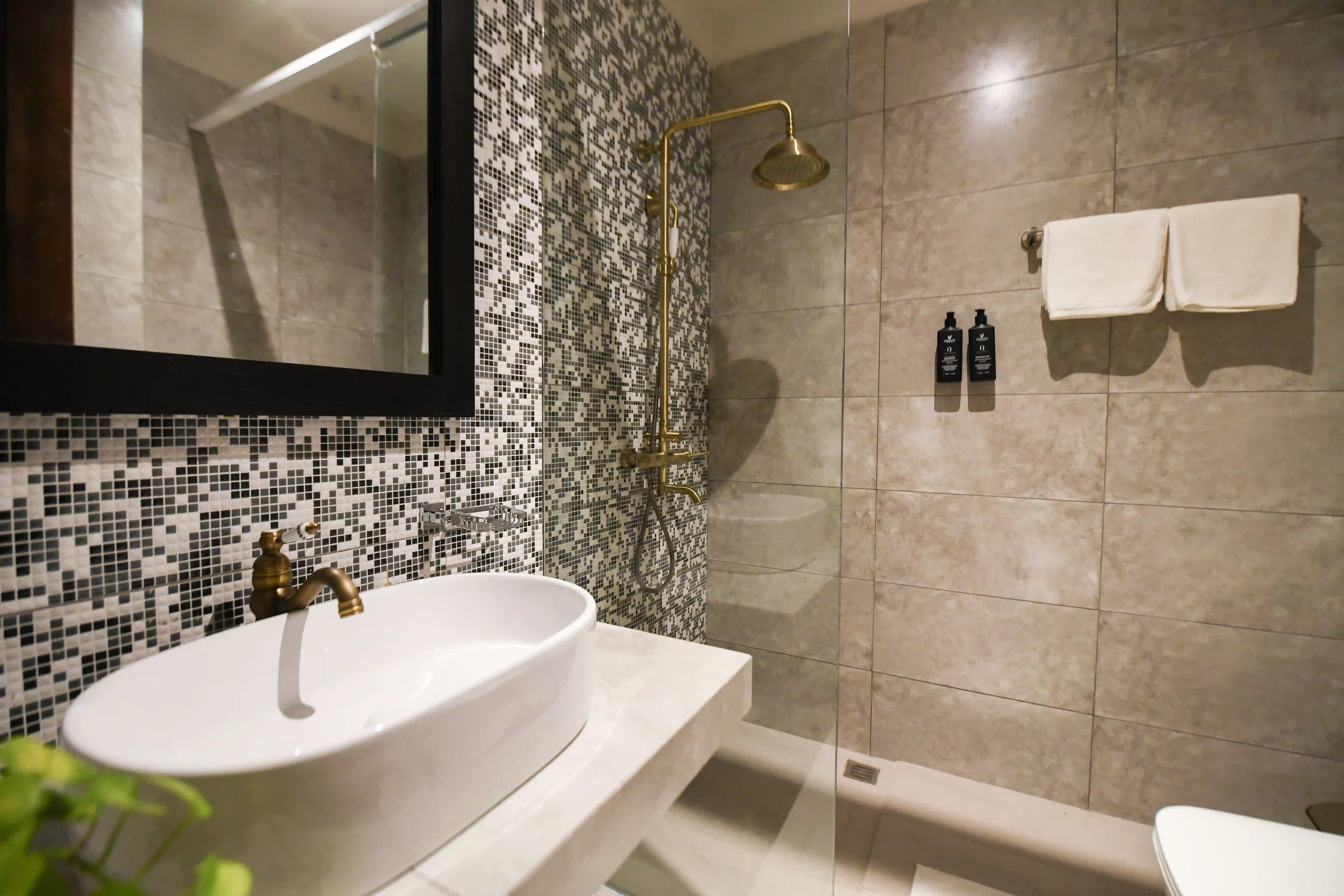 Modern bathroom sink and vanity at Hiriketiya Beach Resort for comfortable Hiriketiya accommodation