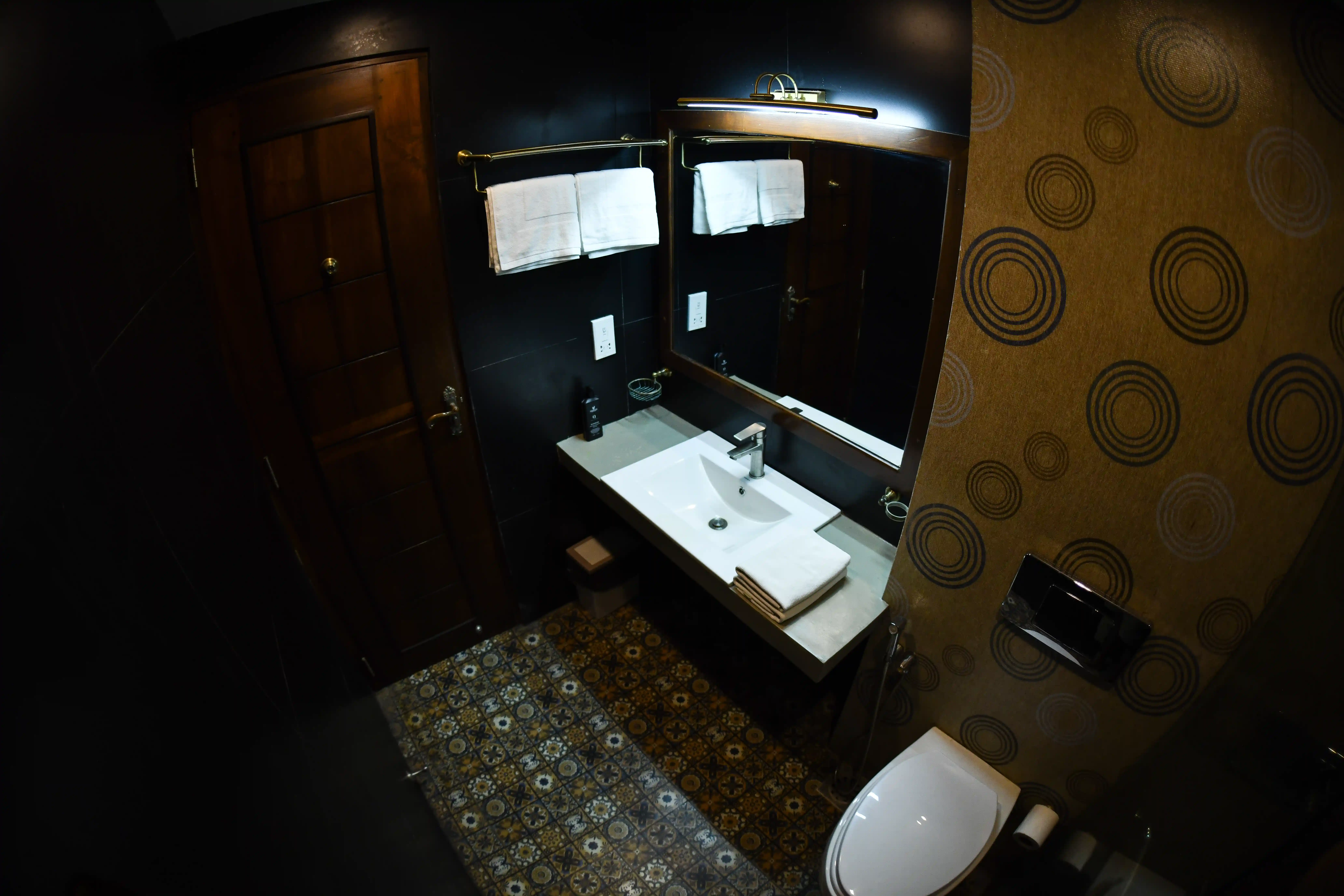 Modern bathroom sink and vanity at Hiriketiya Beach Resort for comfortable Hiriketiya accommodation