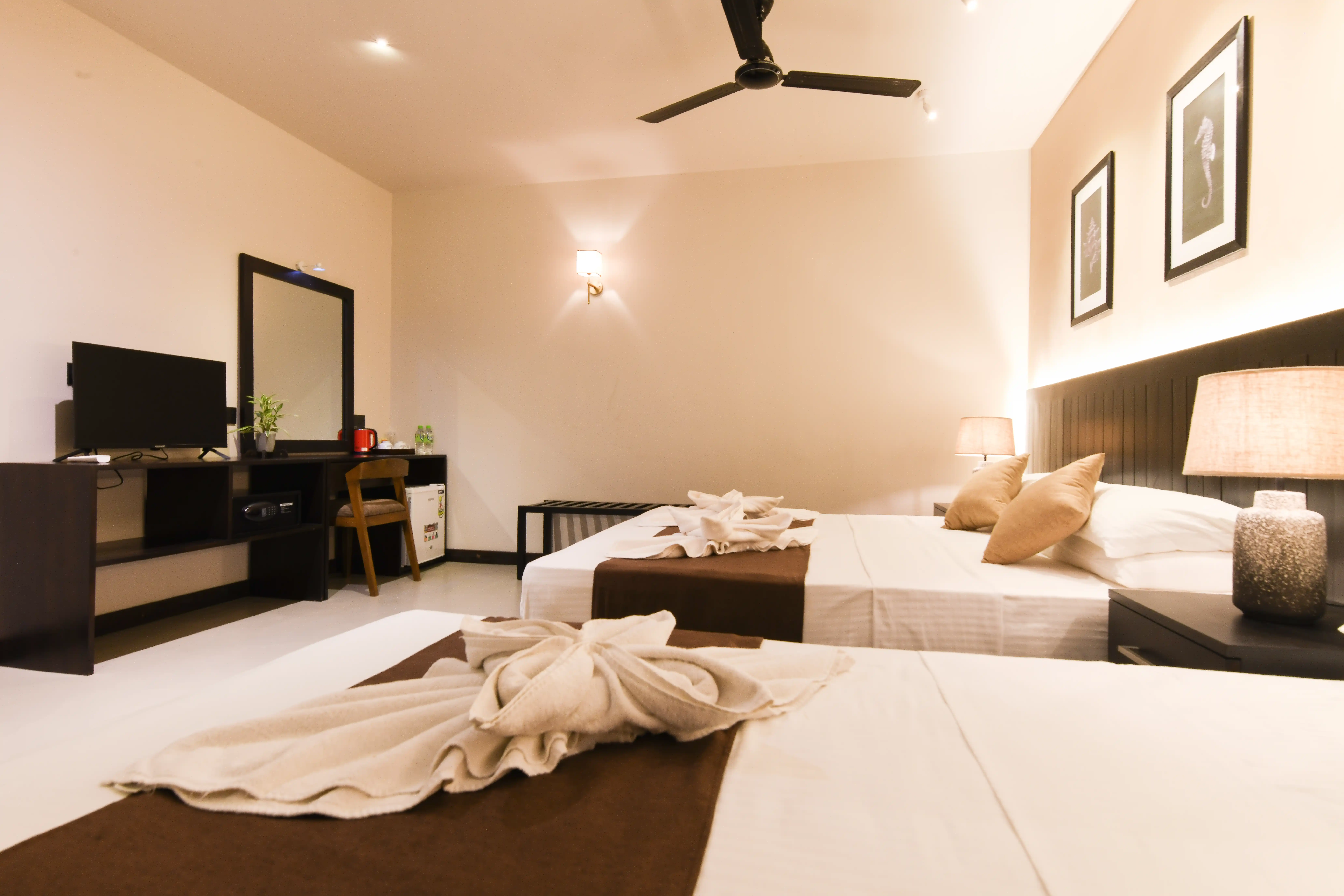 Family Room with Balcony at Hiriketiya Beach Resort with modern amenities in Hiriketiya