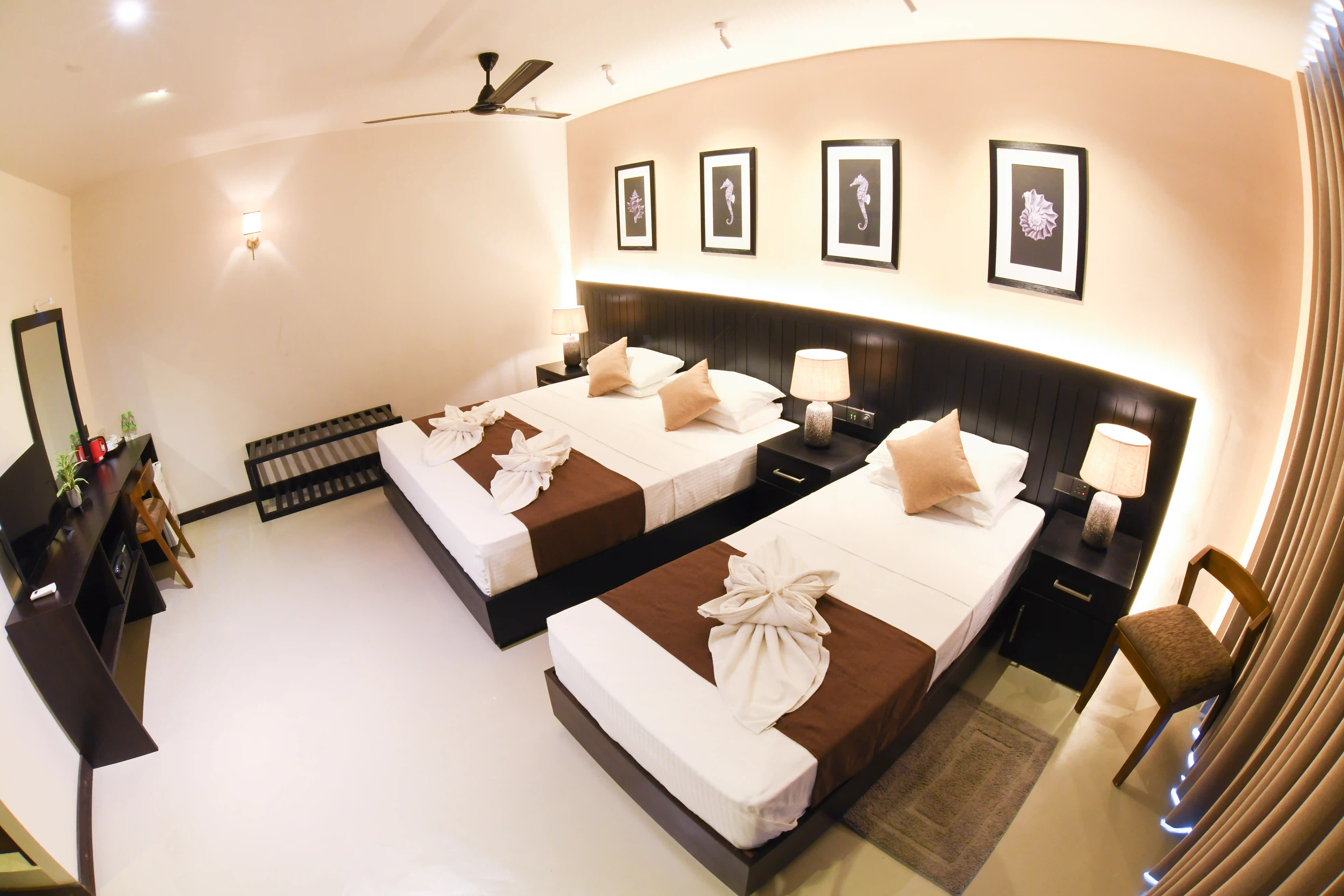 Family Room with Balcony at Hiriketiya Beach Resort with modern amenities in Hiriketiya