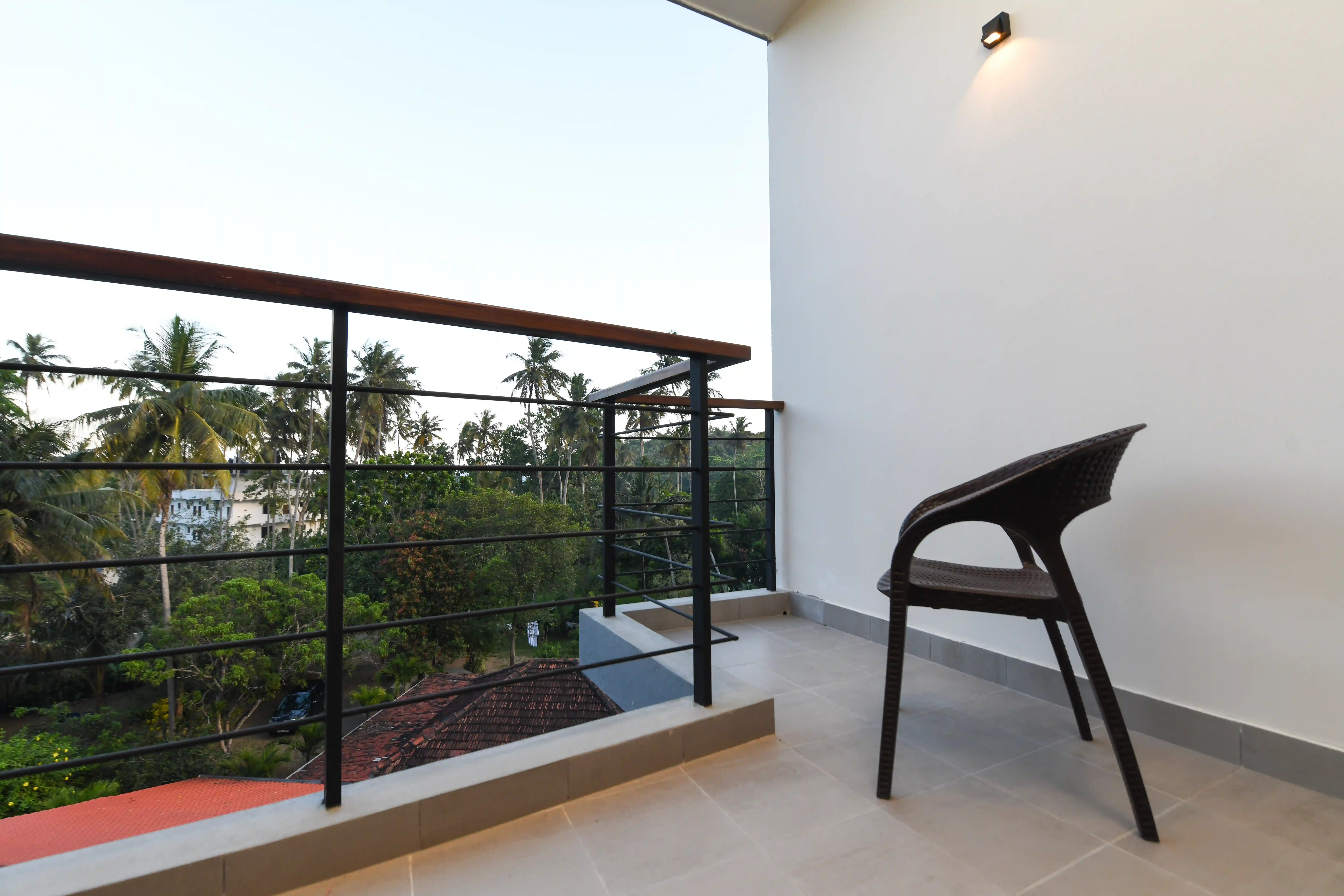 Private balcony seating area at Hiriketiya Beach Resort for comfortable Hiriketiya accommodation