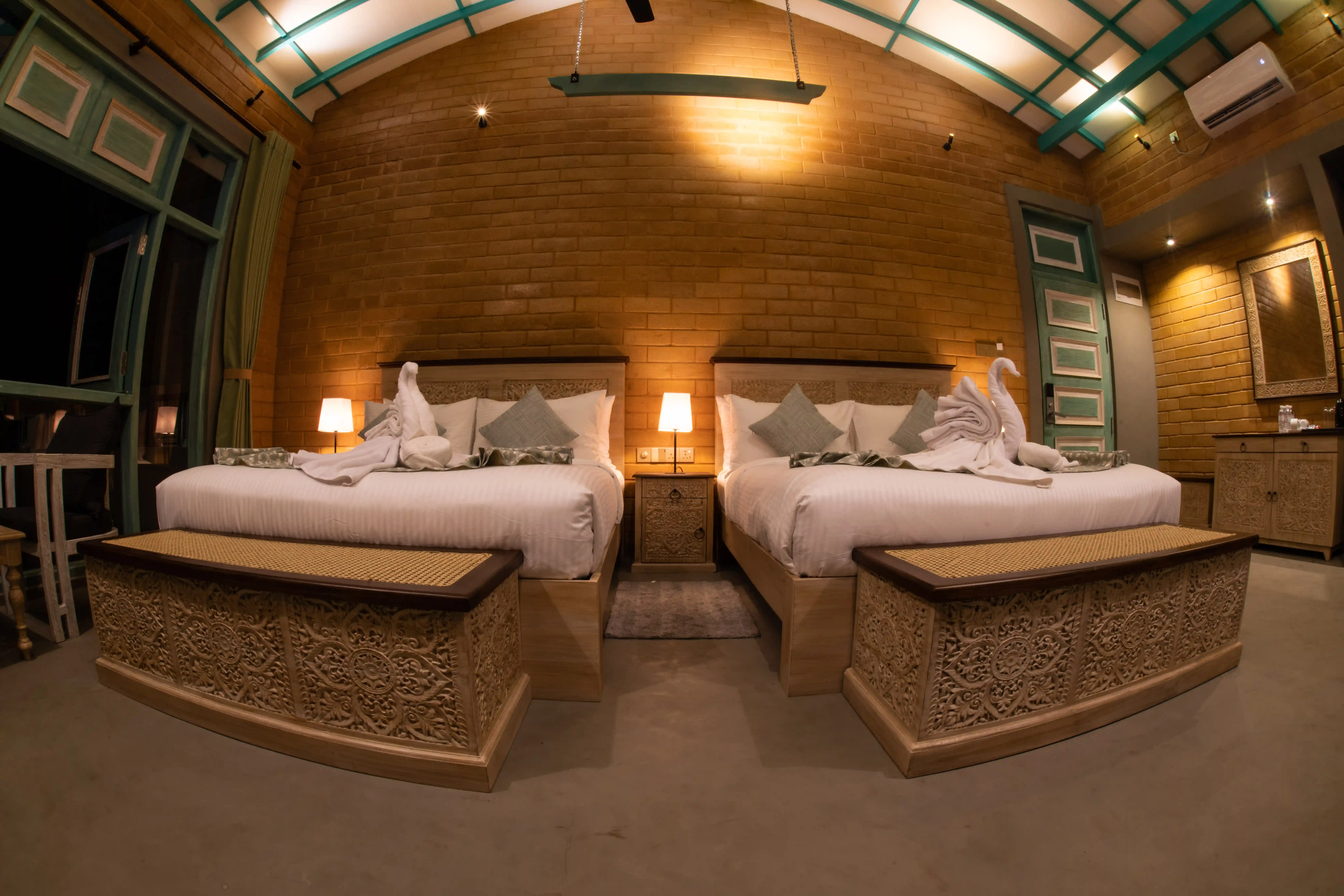 Deluxe Family Room with Balcony at Hiriketiya Beach Resort with modern amenities in Hiriketiya