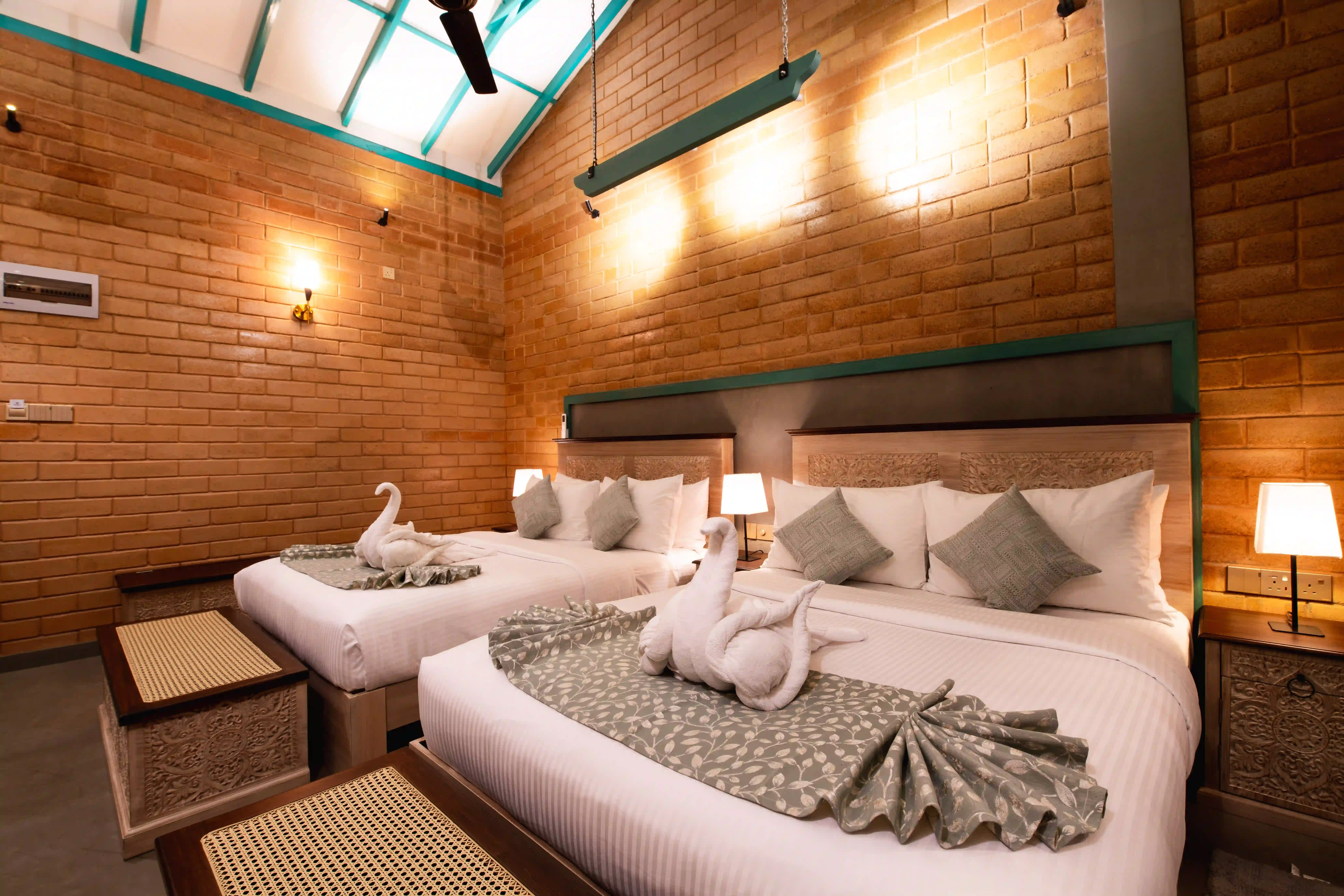 Deluxe Family Room with Balcony at Hiriketiya Beach Resort with modern amenities in Hiriketiya