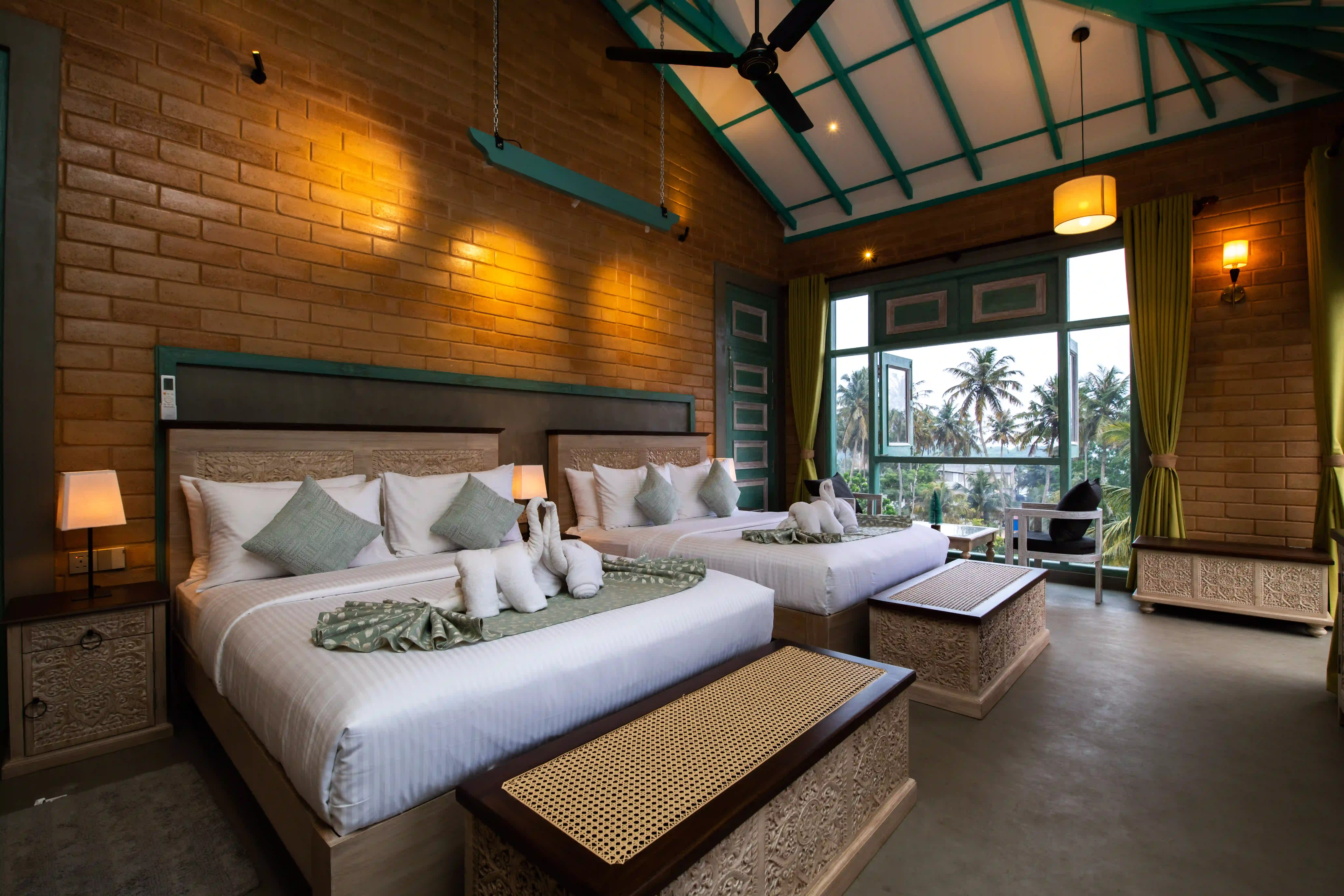 Deluxe Family Room with Balcony at Hiriketiya Beach Resort with modern amenities in Hiriketiya
