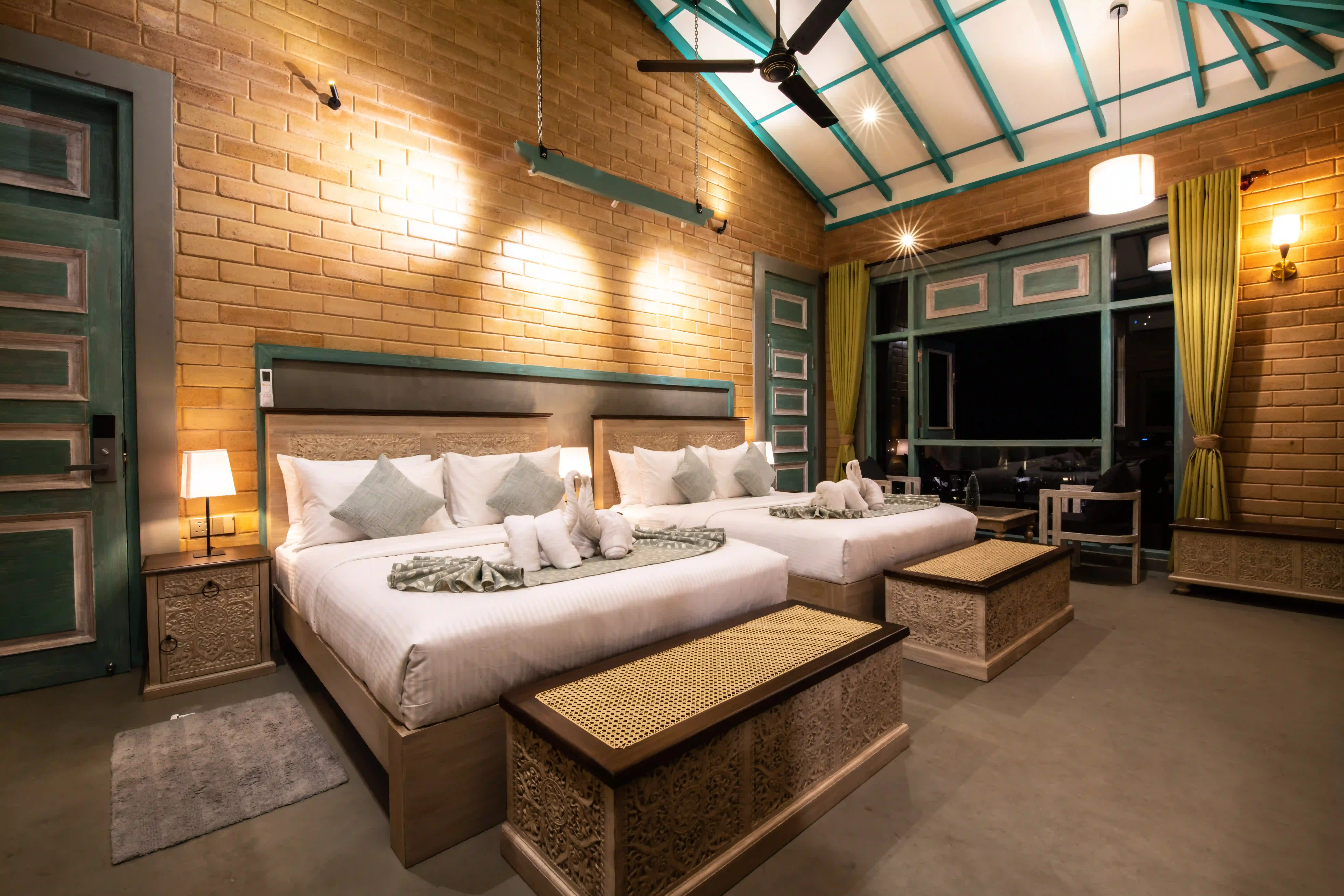 Family Room with Balcony at Hiriketiya Beach Resort with modern amenities in Hiriketiya