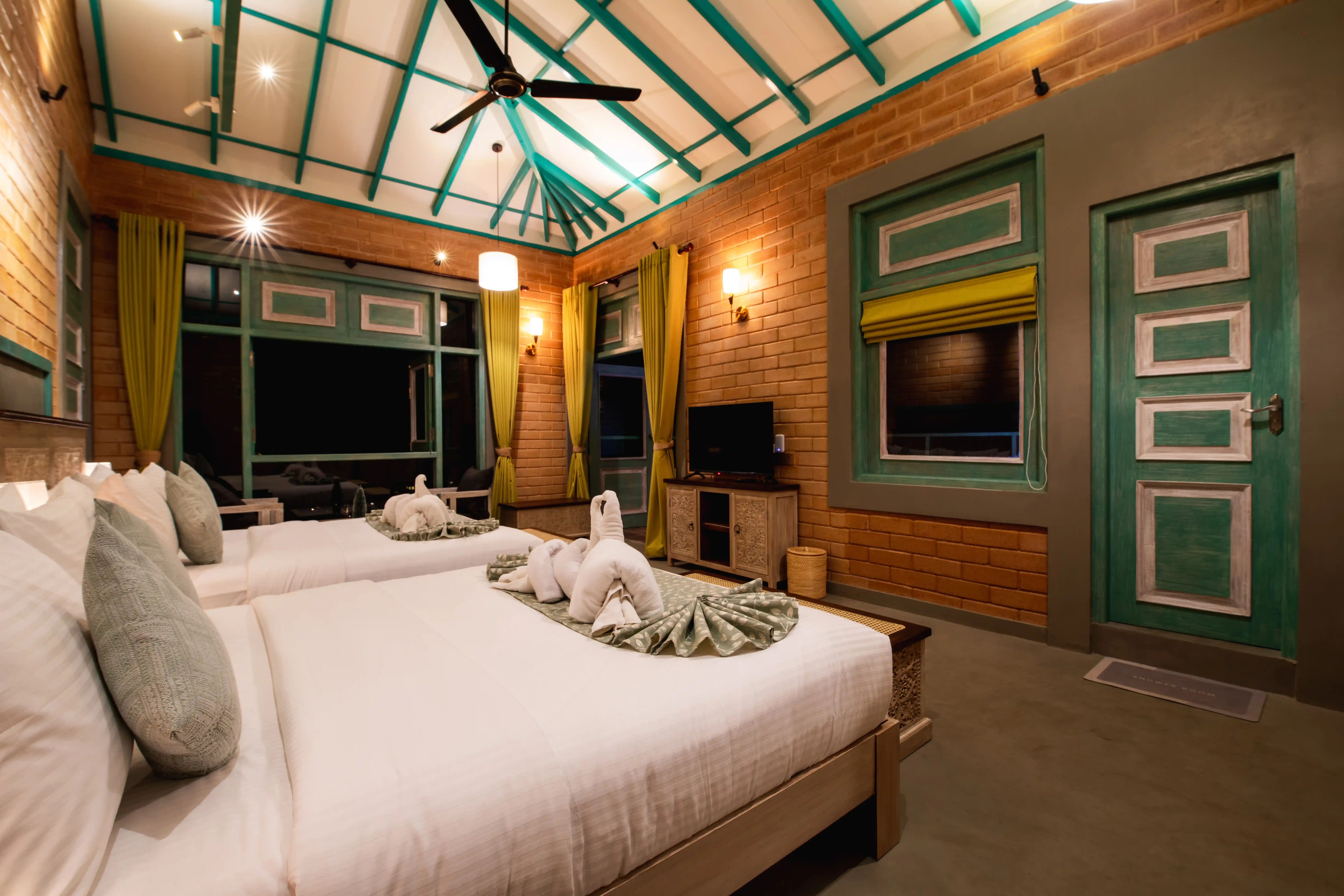 Family Room with Balcony at Hiriketiya Beach Resort with modern amenities in Hiriketiya