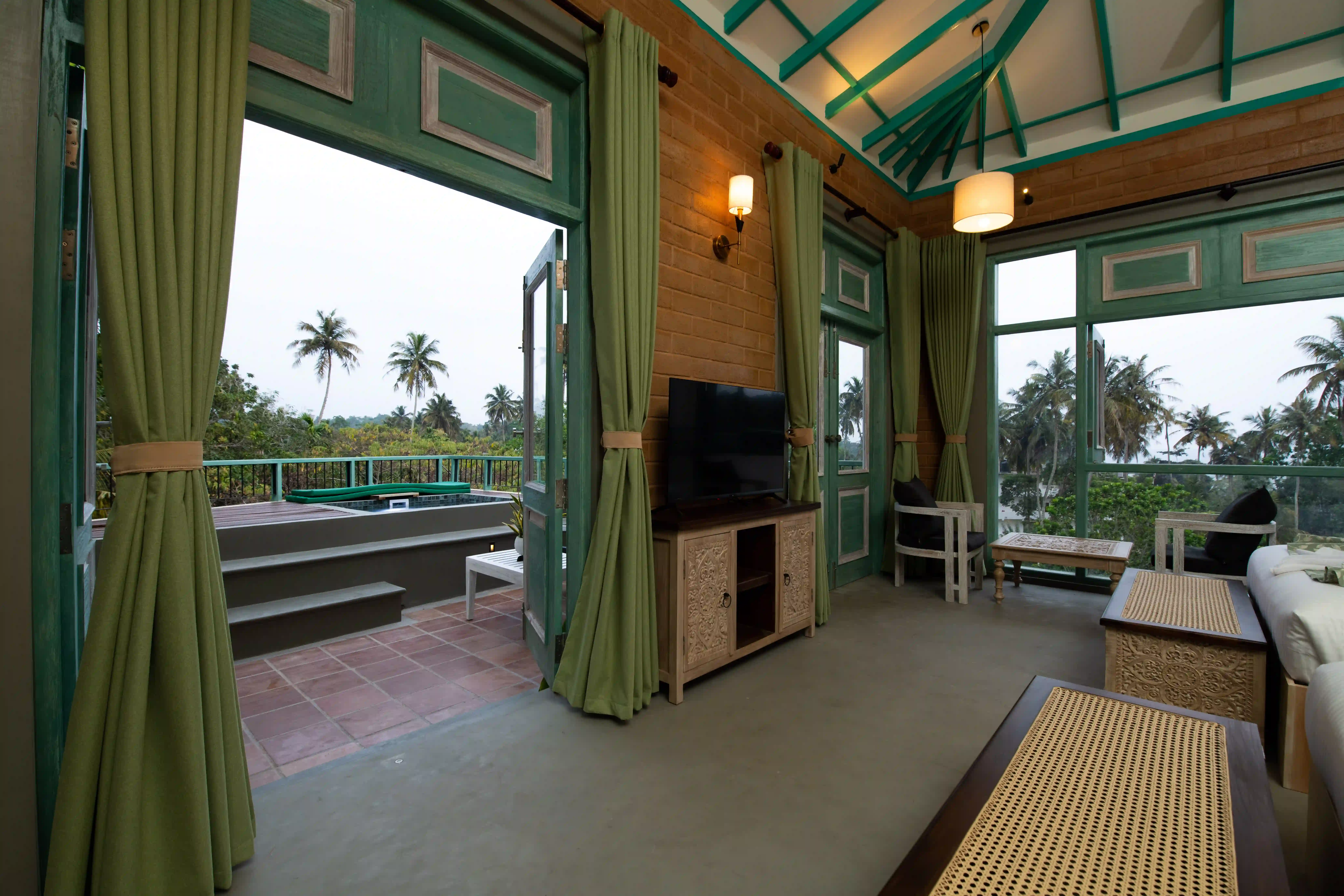 Family Room with Balcony at Hiriketiya Beach Resort with modern amenities in Hiriketiya
