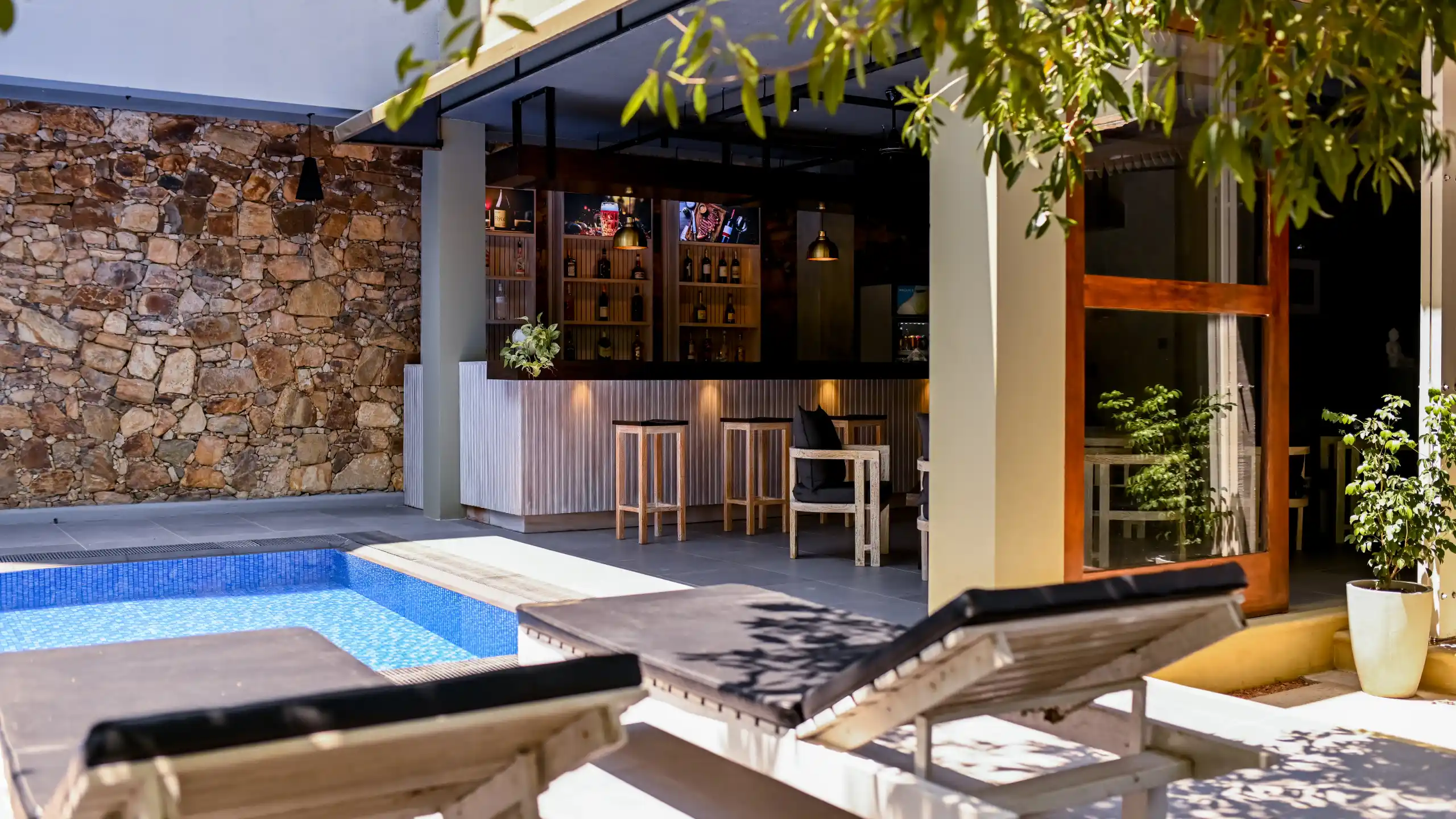 Best beach resorts in Sri Lanka poolside bar at Hiriketiya Beach Resort